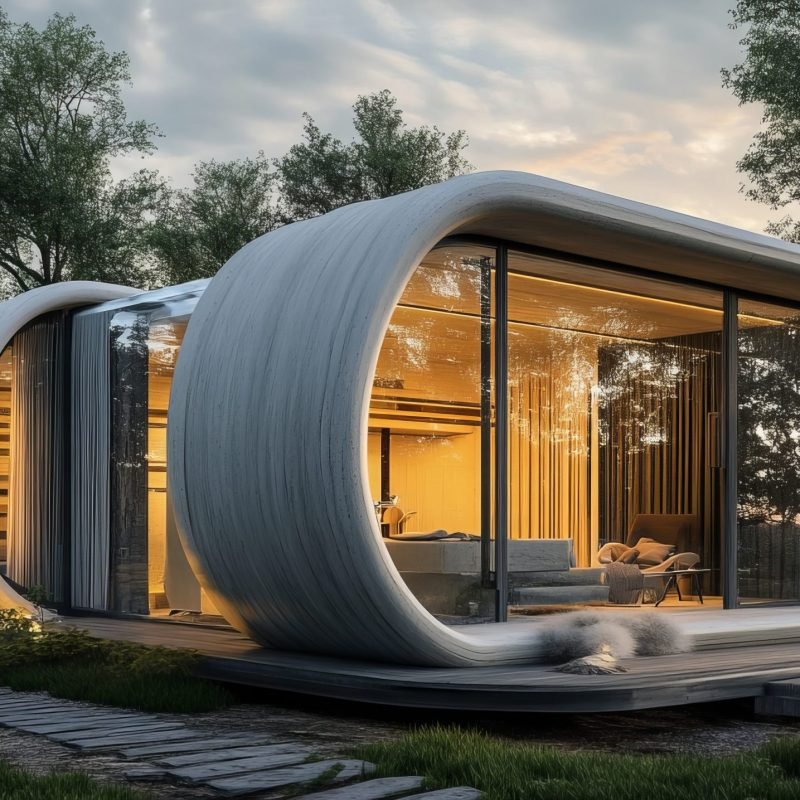 constructing with three-dimensional printed concrete. constructing houses with modern technology